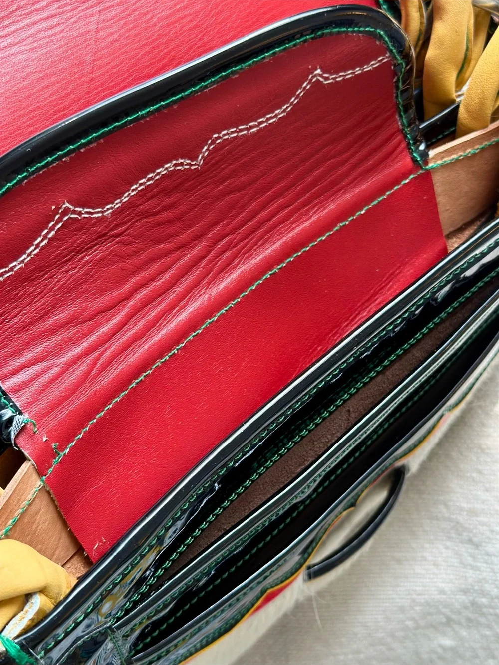 VTG Handcrafted Columbian Leather & Fur Carriel Bag | Luis J. Osorio | Jericó